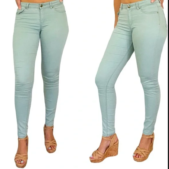 H&M mint green cotton skinny pants size 4 - Picture 6 of 6